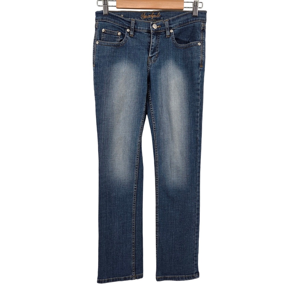 Southpole Juniors‎ Size 7 Blue Denim Jeans Straight Leg Low Rise